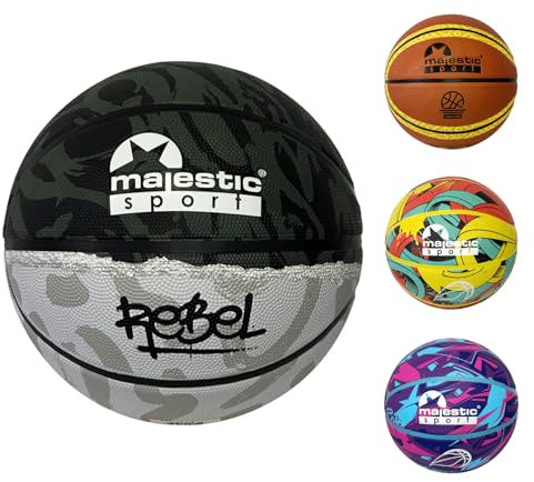 Majestic Sport Basketbälle für Kinder, Jugendliche and Erwachsen größe 7, Basketball Outdoor Indoor, Rebel