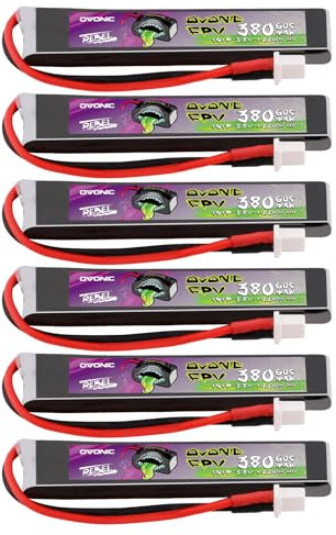 OVONIC 1s Lipo Akku 380mAh HV 3.8V 60C mit BT2.0 Stecker für RC FPV Hubschrauber Flugzeug Quadcopter Hobby Racing(6PCS)