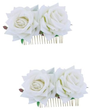 minkissy 2pcs fiore accessori per capelli accessori per capelli per rosa rossa ghirlanda rosa i per i matrimonio fiore pettine pettine forcella rose