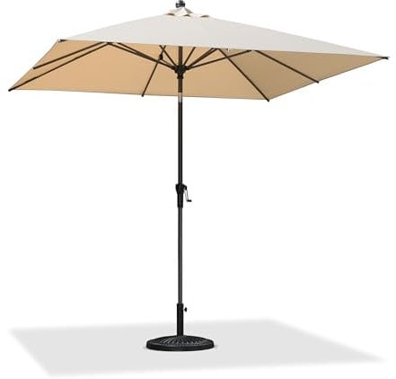 PURPLE LEAF Ombrellone da giardino da esterno inclinabile 250 x 250 cm, ombrellone con 8 stecche e palo centrale in alluminio, protezione UV per balcone, terrazza patio, cachi