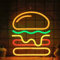 Attivolife Panneau néon hamburger pour décoration murale, lampe LED Hambourg avec alimentation USB faible, décoration unique de restauration rapide, restaurant, Noël, fête d'anniversaire