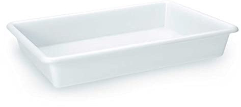 Acan Tradineur - Pack de 6 bandejas frigoríficas de Almacenamiento, plástico, Reutilizables, Servir Comida, Aperitivos, Fabricado en España - 9 litros - 48,5 x 33 x 8 cm – Blanco