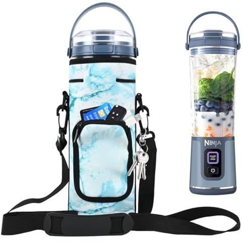 NUENSS-ROR Storage Sleeve Bag for Ninja Blast Portable Blender BC151(Blue) | Storage Bag with Drawstring Closure, Shoulder Strap and Small Pocket, Sleeve for Ninja BC151BK Series Blast Portable Blender