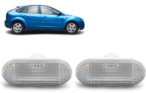 ROBUST 2 Pcs Car Side Wing Indicator Repeater Light Lens Clear for Ford C-max 2007-2010 Focus Mk2 2005-2011 Fiesta 2001-2008 Fusion 2002-2012 1336185 4593010 4M5A13K309AA