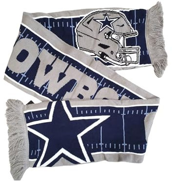Great Branding Dallas Cowboys NFL HD Jaquard Scarf Blau Grau Schal - Stk