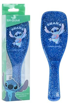 Disney Stitch Haarbürste, Mädchen Haar Accessoires, Entwirrungskamm, Anti-Zug Bürste, Glitzerstich Design, Geschenk für Frauen, Mädchen und Jugendliche