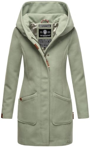 MARIKOO Damen Mantel Trenchcoat Wintermantel Übergangs Jacke Parka Lang B819 [B819-Maik-Smoky-Mint-Gr.4XL]
