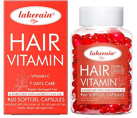Sérum de traitement capillaire, 60 capsules vitaminées à l'huile marocaine, restaure les cheveux secs et crépus, sans rinçage, pour réparation des cheveux