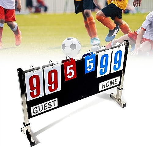 OLSKFUH Tragbarer Anzeiger Mit 6 Ziffern, Multisport-Scoreboard Mit Flipper, Punktezähler Für Spiele, Fußball, Basketball, Tennis, Cornhole-Wettbewerbe,