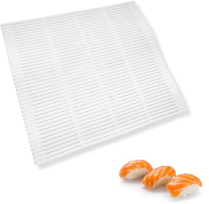 Parence.- Natte à Sushi – Makisu pour Rouleaux de Sushi – Taille 24x21 cm – Couleur Blanc – Tapis Rouleau Idéal pour Sushi Maison ou Autre
