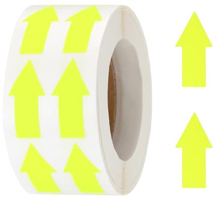 QUARKZMAN Pfeil Aufkleber Etikett 1000 Stück, 3cm Kleber Farbe Kodierzeichen Aufkleber für Gasrichtung Inspektion, Produkte Inspektions und Wegweiser, Fluoreszierendes Gelb