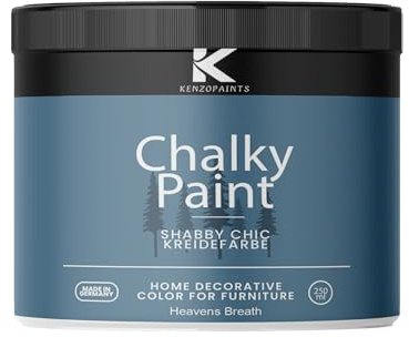 Contura KenzoPaints Kreidefarbe Möbel Farbe 250ml. Trend Farbtöne 2025 Möbellack Holz- Lack Shabby Chic Matt (Heavens Breath, 250ml.)