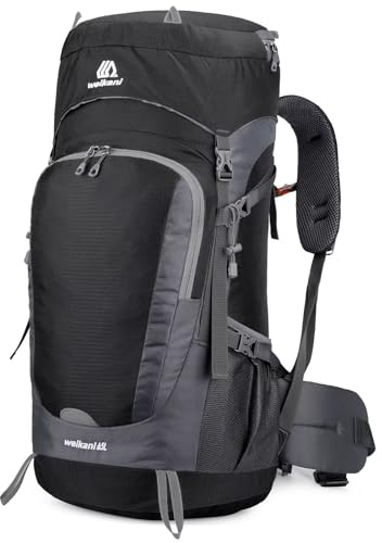 Mxaeyar 65L Wanderrucksack mit Regenschutz, leicht, Camping, Tagesrucksack, großer Trekkingrucksack für Damen und Herren, wasserdichter Rucksack für Outdoor, Reisen, Wandern, Trekking, Camping, Sport