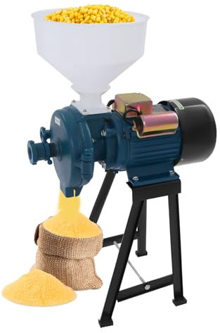 BAOCHADA Elektrisch Getreidemühle 220 V 2200W Kornmühle Schrotmühle Elektrischemühle Getreidemühle mit Trichter und Einstellung Mahlgrads für Getreide Mais Stroh Futter