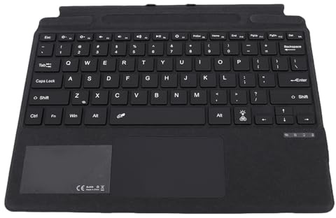 Garsent Drahtlose Tastatur, Ultra Slim Tragbare Bluetooth -Wireless -Tastatur mit Touchpad, Bluetooth 7 Farb Backlight Tastatur für Pro 8 9 10 11 X Tablets (Black)