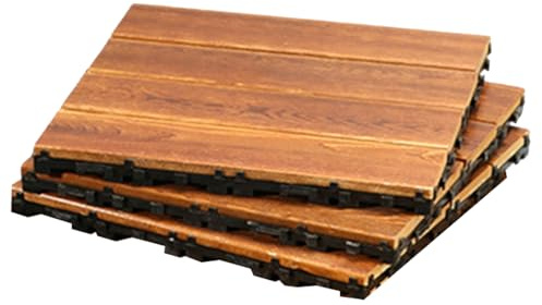 3x Wooden Deck Planks – Interlocking Outdoor Flooring Tiles, Craetive Waterproof Home Accent, Artistic Patio or Balcony Surfece, Unique Durable Decking Solution, Long-Tail Floor Covering | Placement