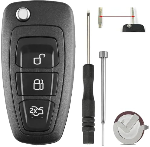 For Ford Focus MK3 MK6 Fiesta Galaxy Kuga Key Fob Case Replacement | with VL2020 battery+Pin Removal tools 3 Buttons For Ford Transit Custom Key Fob Cover