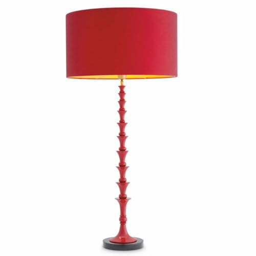 Casa Padrino Luxus Tischleuchte Bordeauxrot/Schwarz H. 112,5 cm - Luxus Qualität
