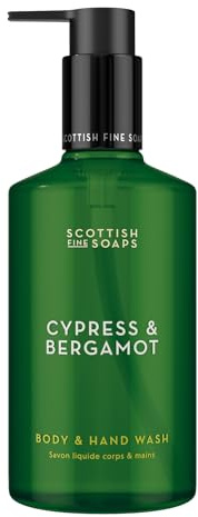 Scottish Fine Soaps Cypress & Bergamot Body & Hand Wash 300ml Energising Citrus Cleanser with Guarana and Panthenol