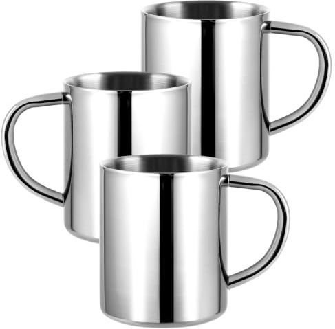 YOUNTHYE Lot de 3 gobelets isothermes en acier inoxydable 304 - 500 ml - Double paroi - Avec anse - Tasse à café - Pour le camping, l'extérieur