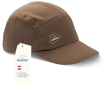 Eisbär Strato 5 Panel Sport Cap Herren & Damen Laufkappe Kühleffekt | Sportkappe, Lauf Kappe, Lauf Cap, Running Cap, kühlend, atmungsaktiv, leicht, dünn, Schweiß ableitend, faltbar