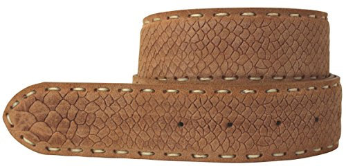 Brazil Lederwaren Wechselgürtel mit Pythonprägung ohne Schnalle 4 cm | Druckknopf-Gürtel für Damen Herren 40mm Schlangen-Optik 4cm | Tabac 80cm