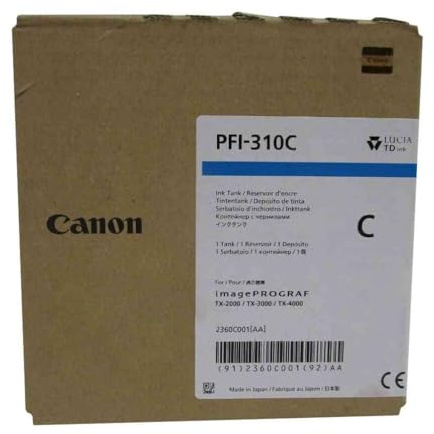 Genuine Canon Ink Tank PFI-310C - Cyan 330ml by CES Imaging 2360C001AA