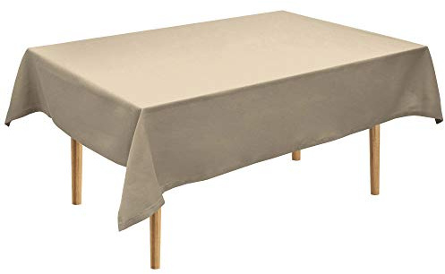 Beautissu Tischdecke Loftflair - Rechteckig 140x180 cm Natur - Stoff Tischtuch aus Baumwolle - waschbar & pflegeleicht
