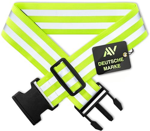 AVANA Reflektor Gürtel Reflektorgurt Reflektierender Sicherheitsgürtel Hohe Sichtbarkeit Reflektoren Gurt Reflexgurt Joggen Fahrradfahren Reflektorgürtel - Gelb