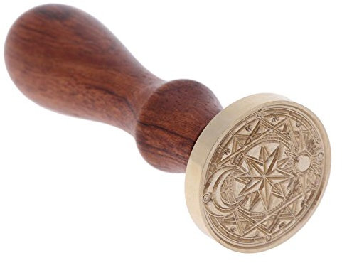 Retro Holzstempel Magic Array Siegelwachs Antik Stempel mit Buche Griff (D)