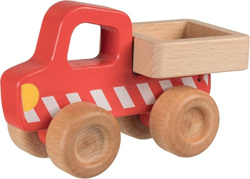 goki 55883 - Schiebefahrzeug Kipper aus Holz, 14cm x 6cm x 9cm, ab 2 Jahre