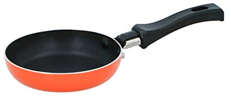 Anik-Shop MINI BRATPFANNE Ø12cm Antihaft Spiegeleipfanne Eierpfanne Blini Pfanne 6-Farben 4 (Orange)