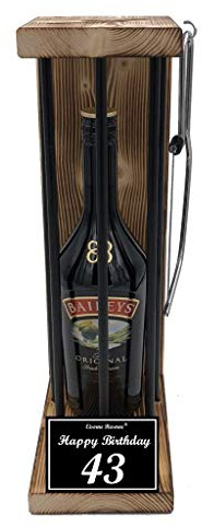 Eiserne Reserve Geschenk Baileys Geschenkset 43 Geburtstag Black Edition Irish Cream Likör (1 x 0,7 L) Text s/w Happy Birthday 43 Geburtstag Likör (1 x 0.7 l)