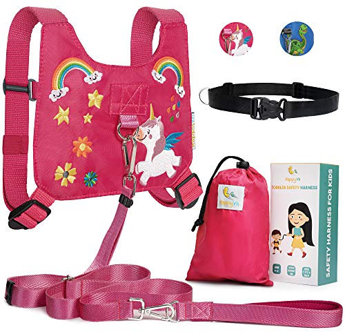 HappyVk Rucksack-Leine für Kinder, Sicherheitsgeschirr für Kinder, Anti-Verlust, Kleinkind-Leine Rosa