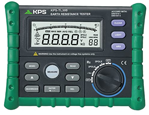 KPS-TL300 Probador de Resistencia a la Tierra con método de medición de 2 o 3 polos.