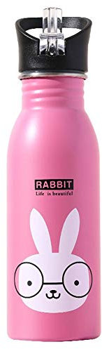 Easy-topbuy Borraccia Sportiva in Acciaio Inossidabile 304 Borraccia Sportiva per Bambini in Acciaio Inossidabile