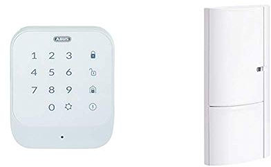 ABUS Funk-Tastatur Smartvest zur De- und Aktivierung der Funk-Alarmanlage | Code oder RFID Chip | weiß & Öffnungsmelder Smartvest für Funk-Alarmanlage | verwendbar an Türen und Fenster | weiß