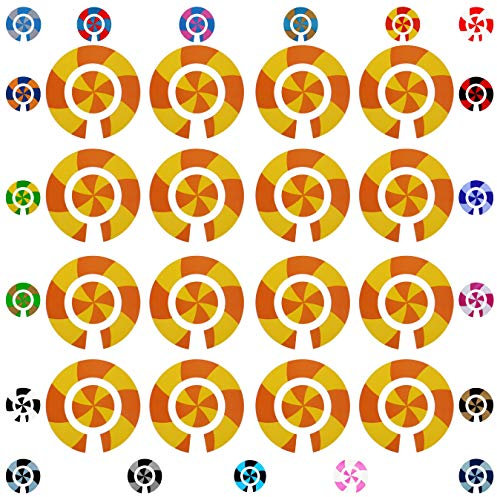 Acclaim Lawn Bowls Identification Stickers Markers Standard 5.5 cm Diameter 4 Full Sets Of 4 Self Adhesive Spiral Two Colour (Orange/Yellow)