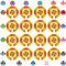 Acclaim Lawn Bowls Identification Stickers Markers Standard 5.5 cm Diameter 4 Full Sets Of 4 Self Adhesive Spiral Two Colour (Orange/Yellow)