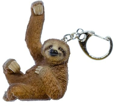 Miniblings Faultier Schlüsselanhänger Klettertier Tiere Faultiere Urwald Braun - Handmade Modeschmuck I I Anhänger Schlüsselring Schlüsselband Keyring