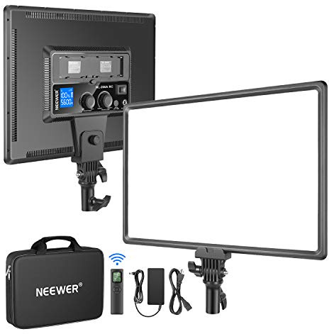 Neewer NL288 LED Video Light with 2.4G Remote, 45W 4800Lux 3200K-5600K CRI 97+ Dimmable Bi-Color 18 Soft Light Panel for Photography YouTube Live Stream Game Zoom Meeting(Battery Not Included)
