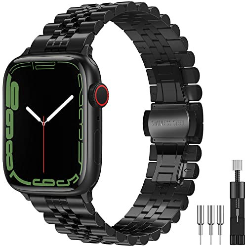 Diruite für Apple Watch 49mm 46mm 45mm 44mm 42mm 41mm 40mm 38mm Armband,Galvanisieren Edelstahl Armbänder Mit Faltschließe Ersatzarmband für Apple Watch Ultra/Ultra 2/Series 10/9/8/7/6/5/4/SE/SE 2