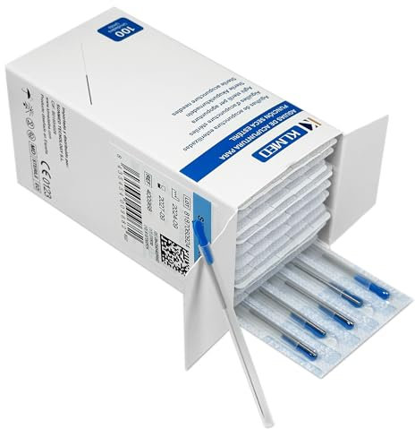 MUNTRADE Acupuntura y Punción Seca Estéril | Acero Inoxidable con Tubo Guía | Máxima Precisión y Seguridad. (0,25x25mm, 100 Uds)