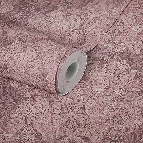 Livingwalls Barocktapete Mata Hari Tapete mit Ornamenten in Vintage Optik Vliestapete rosa rot lila mit Glitzereffekt fein strukturiert 380932