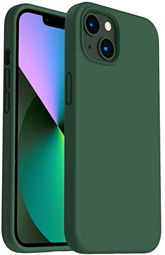 ORNARTO Shockproof Liquid Silicone Designed for iPhone 13 Case Gel Rubber Full Body Protection Anti-Shock Cover Case Drop Protection 6.1inch-Clover
