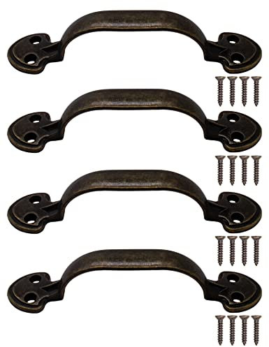 Fuxxer 4x Antike Möbel-Griffe, Bronze Design für Schubladen, Schränke, 115 x 24 mm