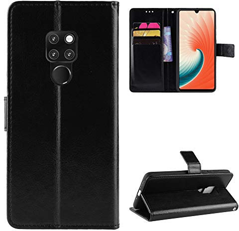 QiongniAN Cover per Huawei Mate 20 X,Custodia per Huawei Mate 20 X 5G EVR-AN00 EVR-TL00 EVR-AL00 EVR-L29 EVR-N29 Custodia Portafoglio in Pelle Flip Case Black