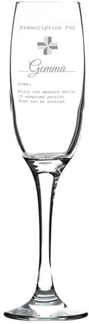 You Personalise Personalised Engraved Glass Prescription Novelty Drinkware - Champagne Flute Glass in Gift Tube