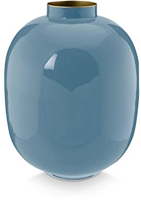 Pip Studio Metall Vase Blau 32cm