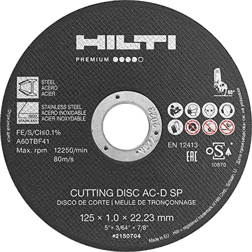 10 x HILTI Trennscheibe AC-D SP 125 INOX 1.0 mm Universal Premium Flexscheibe Edelstahl